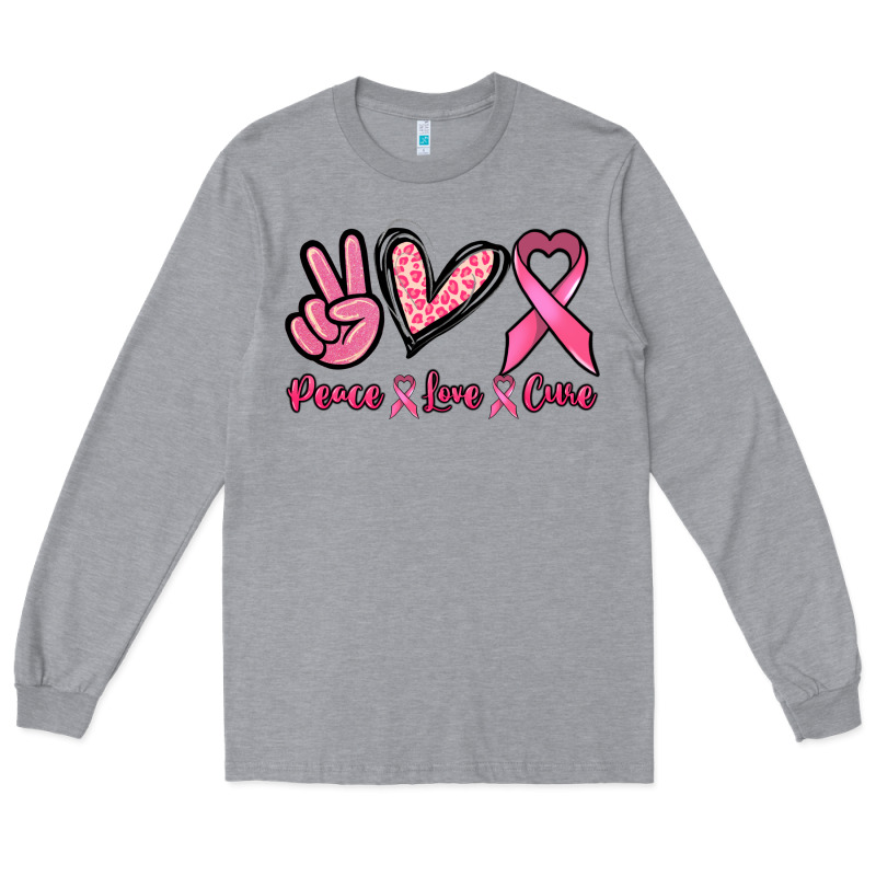 Peace Love Cure Cancer Awareness Long Sleeve Tee by HowdyJamesFarm | Teevron