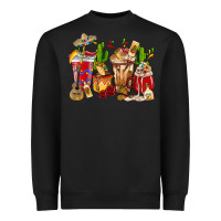 Black Cino De Mayo coffee cups Mexico Heavyweight Sweatshirt - HowdyJamesFarm