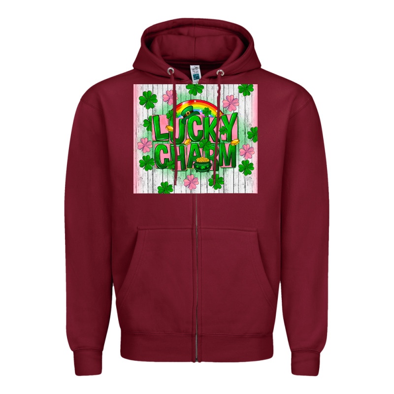 Lucky Charm St Patricks Day Zipper Hoodie by FaDigitalArtStudio | Teevron