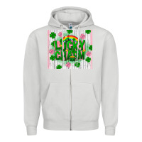 Dove Grey lucky charm st patricks day Zipper Hoodie - FaDigitalArtStudio