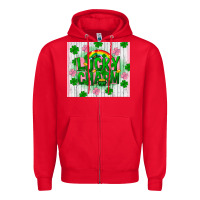 Red lucky charm st patricks day Zipper Hoodie - FaDigitalArtStudio