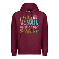 Burgundy pretty nail make me smile bbs Premium Hoodie - BundleAndBundleShop