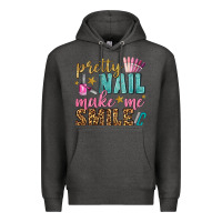 Charcoal Heather pretty nail make me smile bbs Premium Hoodie - BundleAndBundleShop