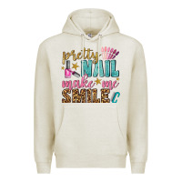 Oatmeal Heather pretty nail make me smile bbs Premium Hoodie - BundleAndBundleShop