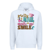 White pretty nail make me smile bbs Premium Hoodie - BundleAndBundleShop