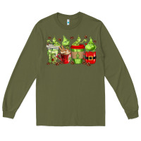 Army Green grinch coffee cups Long Sleeve Tee - texasbilliewilder