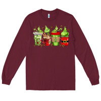 Burgundy grinch coffee cups Long Sleeve Tee - texasbilliewilder