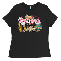 Black teaching is my jam teacher school Ladies Tee - NancyCooperArtShop