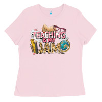 Bubblegum Pink teaching is my jam teacher school Ladies Tee - NancyCooperArtShop