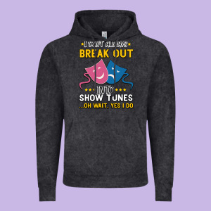 My Brain Is 95% Show Tunes. Funny Theatre Gift. Vintage Hoodie Designed By Bettercallsaul