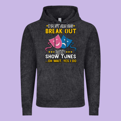 My Brain Is 95% Show Tunes. Funny Theatre Gift. Vintage Hoodie Designed By Bettercallsaul