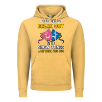 Vintage Mustard My Brain is 95% Show Tunes. Funny Theatre Gift. Vintage Hoodie - Bettercallsaul