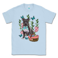 Dusty Blue Easter Pitbull Classic Tee - RanaPortraitStore