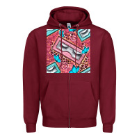 Burgundy cosmetic fake eyelashes and butterfly with leopard seamless pattern bb Zipper Hoodie - BundleAndBundleShop