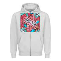 Dove Grey cosmetic fake eyelashes and butterfly with leopard seamless pattern bb Zipper Hoodie - BundleAndBundleShop