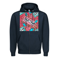 Navy cosmetic fake eyelashes and butterfly with leopard seamless pattern bb Zipper Hoodie - BundleAndBundleShop