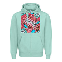Seafoam cosmetic fake eyelashes and butterfly with leopard seamless pattern bb Zipper Hoodie - BundleAndBundleShop