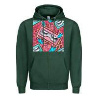 Sports Green cosmetic fake eyelashes and butterfly with leopard seamless pattern bb Zipper Hoodie - BundleAndBundleShop