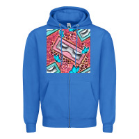 True Royal cosmetic fake eyelashes and butterfly with leopard seamless pattern bb Zipper Hoodie - BundleAndBundleShop