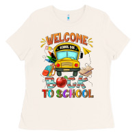 Bone welcome back to school with school bus Ladies Tee - NancyCooperArtShop