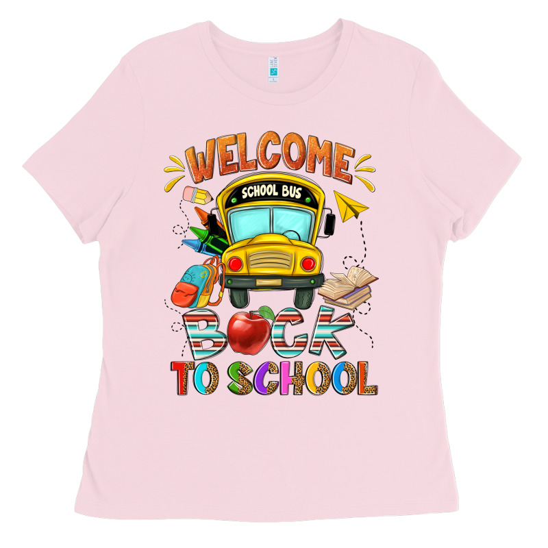 Welcome Back To School With School Bus Ladies Tee by NancyCooperArtShop | Teevron