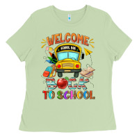Matcha welcome back to school with school bus Ladies Tee - NancyCooperArtShop