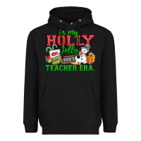 Black In My Holly Jolly Teacher Era Heavyweight Hoodie - CowhideDigitalArt
