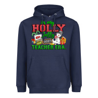 Navy In My Holly Jolly Teacher Era Heavyweight Hoodie - CowhideDigitalArt