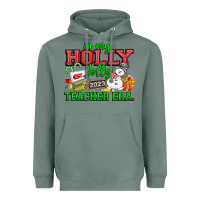 Sage In My Holly Jolly Teacher Era Heavyweight Hoodie - CowhideDigitalArt
