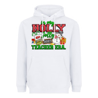 White In My Holly Jolly Teacher Era Heavyweight Hoodie - CowhideDigitalArt