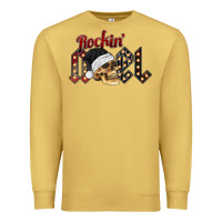 Antique Gold rockin noel skull Premium Sweatshirt - CowhideDigitalArt
