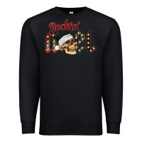 Black rockin noel skull Premium Sweatshirt - CowhideDigitalArt
