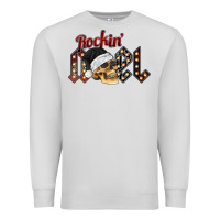 Dove Grey rockin noel skull Premium Sweatshirt - CowhideDigitalArt