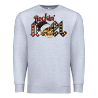 Heather Grey rockin noel skull Premium Sweatshirt - CowhideDigitalArt