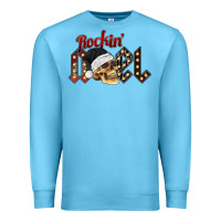 Ocean Blue rockin noel skull Premium Sweatshirt - CowhideDigitalArt