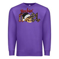 Purple rockin noel skull Premium Sweatshirt - CowhideDigitalArt