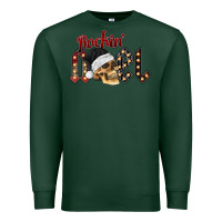 Sports Green rockin noel skull Premium Sweatshirt - CowhideDigitalArt