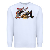 White rockin noel skull Premium Sweatshirt - CowhideDigitalArt