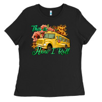 Black This is How I Roll Woman Bus Driver Ladies Tee - Jasminsmagicworld