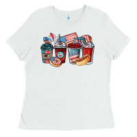 White 4th of july coffee cups Ladies Tee - NancyCooperArtShop