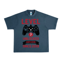Midnight Navy Kids Level 7 Unlocked Awesome Since 2013 Urban Heavy Tee - Bettercallsaul
