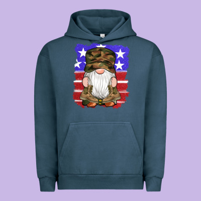 Military Gnomes Boots American Flag Urban Hoodie Designed By Artiststas