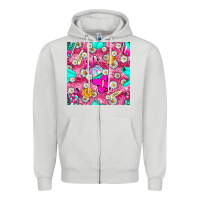 Dove Grey hairstylist coffee cups and daisy with leopard seamless pattern bbs Zipper Hoodie - BundleAndBundleShop