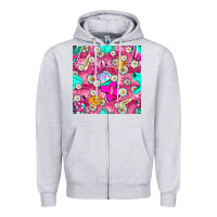 Heather Grey hairstylist coffee cups and daisy with leopard seamless pattern bbs Zipper Hoodie - BundleAndBundleShop