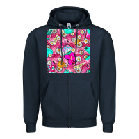 Navy hairstylist coffee cups and daisy with leopard seamless pattern bbs Zipper Hoodie - BundleAndBundleShop