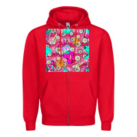Red hairstylist coffee cups and daisy with leopard seamless pattern bbs Zipper Hoodie - BundleAndBundleShop