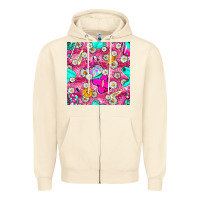 Sandshell hairstylist coffee cups and daisy with leopard seamless pattern bbs Zipper Hoodie - BundleAndBundleShop