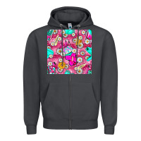 Smoke hairstylist coffee cups and daisy with leopard seamless pattern bbs Zipper Hoodie - BundleAndBundleShop