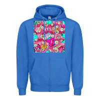 True Royal hairstylist coffee cups and daisy with leopard seamless pattern bbs Zipper Hoodie - BundleAndBundleShop
