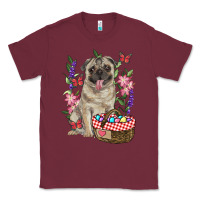 Burgundy Easter pug Classic Tee - RanaPortraitStore